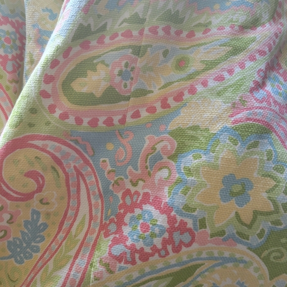 Queen duvet Custom Paisley Heavy fabric Pink green blue FIRM PRICE